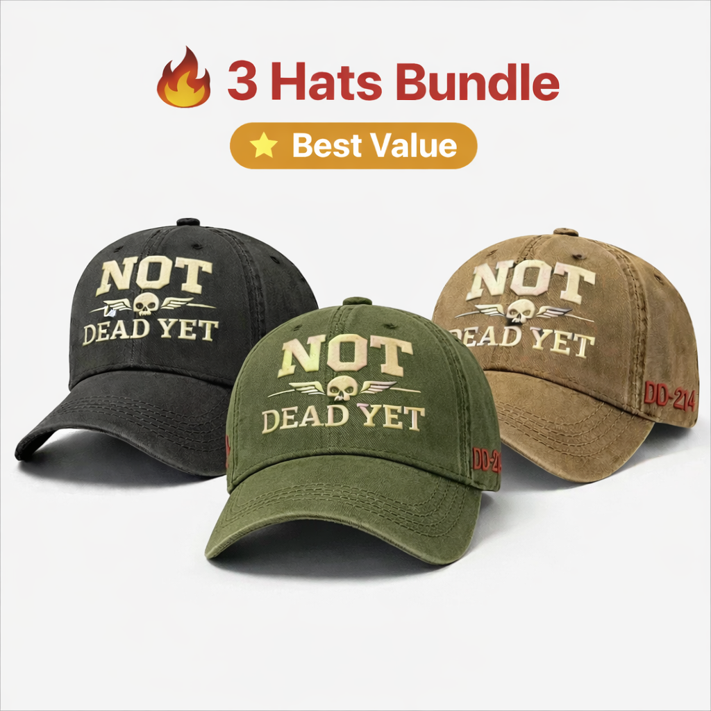 💥Flash Sale – Up to 50% Off! 🧢NOT DEAD YET Veteran Dad Hat