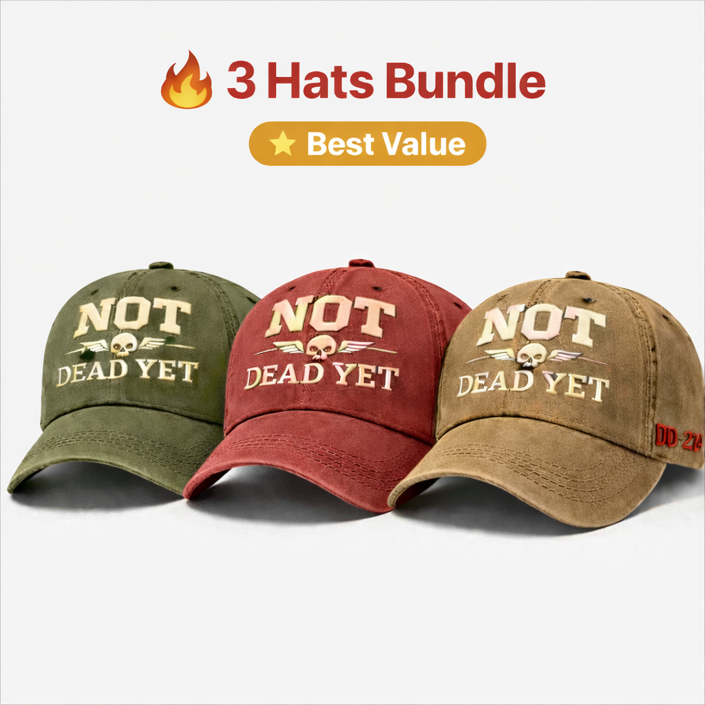 💥Flash Sale – Up to 50% Off! 🧢NOT DEAD YET Veteran Dad Hat