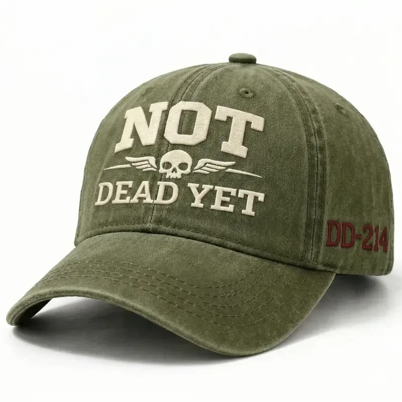 💥Flash Sale – Up to 50% Off! 🧢NOT DEAD YET Veteran Dad Hat